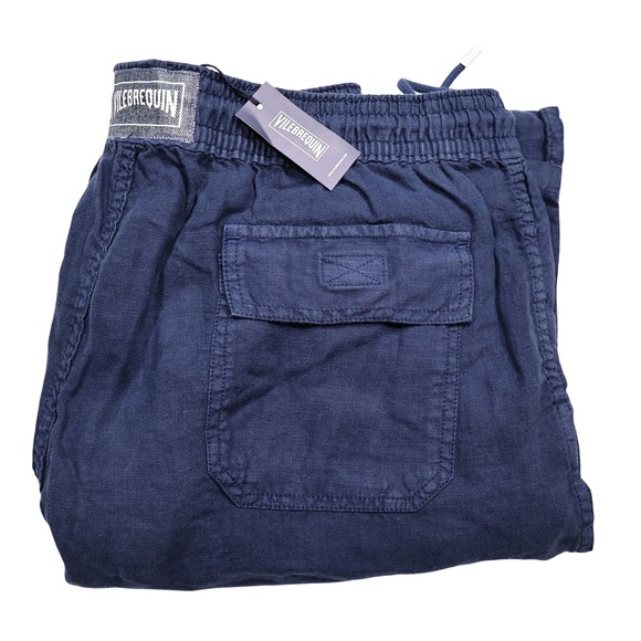 Vilebrequin Other - NWT VILEBREQUIN Men's XL Navy Blue Pacha Linen Relaxed Casual Drawstring Pants